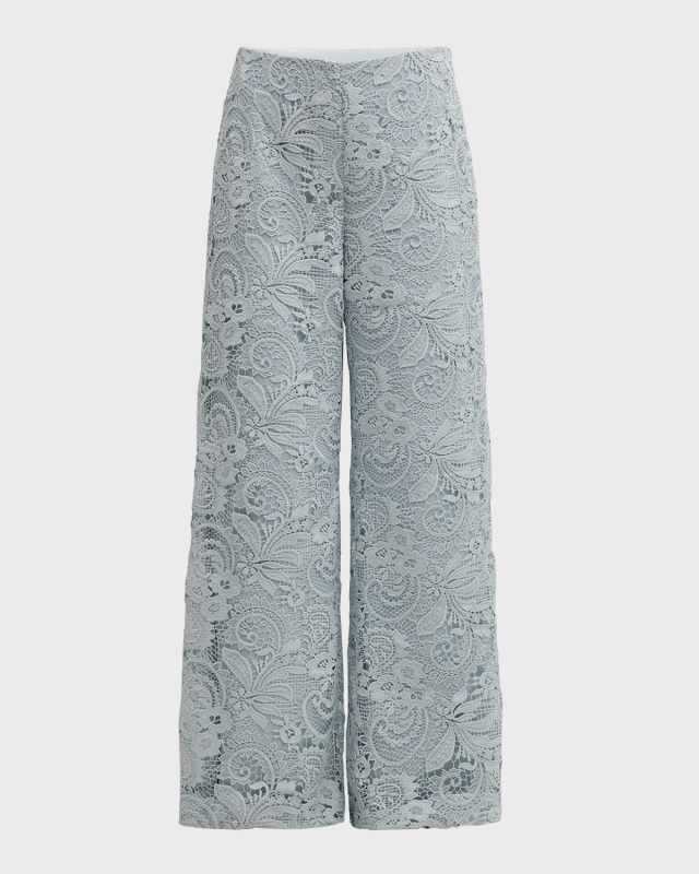 Kat Wide-Leg Floral Lace Pants